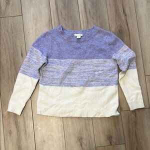 Cupcakes and Cashmere brand Women's Colorblock Sweater - Blue and Cream Size Med